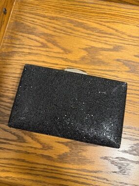 Black Sequin Evening Clutch